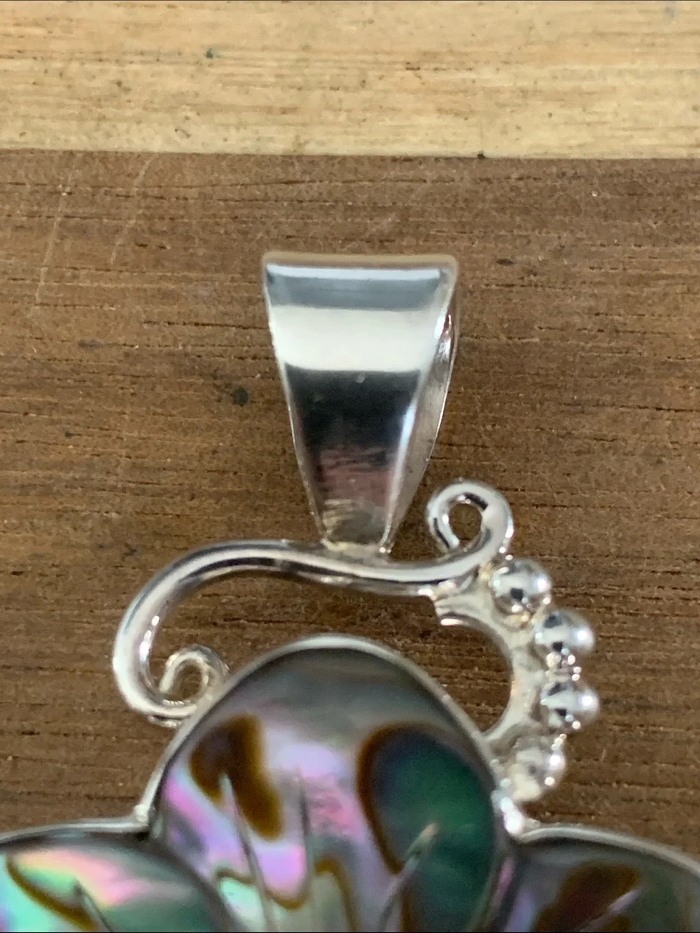 Sterling Silver Abalone and Peridot Pendant